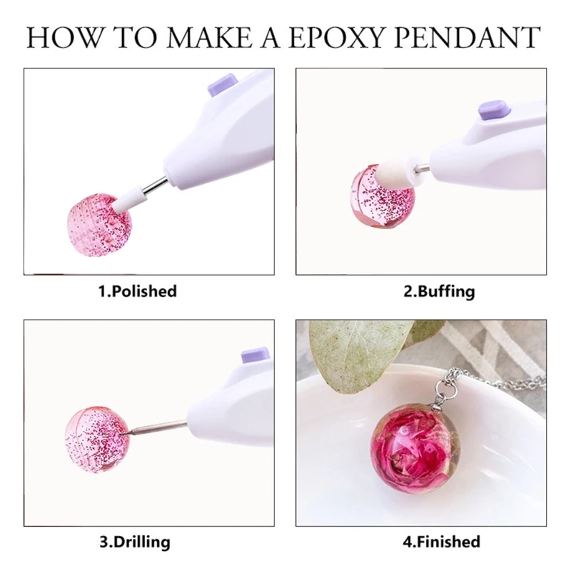 Elektryczna polerka do paznokci biżuteria z żywicy epoksydowej Making DIY wiertarka Pen szlifierka narzędzia do polerowania urządzeń