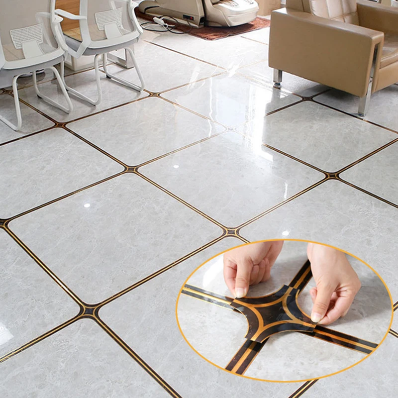 10 Meters Self Adhesive Tile Floor Stickers Wall Skirting Waterproof Waist Line Wallpaper Living Room Decorate PVC Vinyl Border