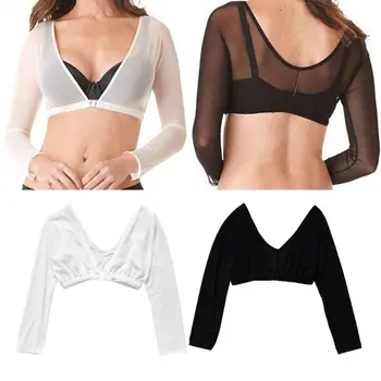 2 piezas para mujer, ropa de brazo ligera, Tops cortos envolventes, blusa de camisa Base