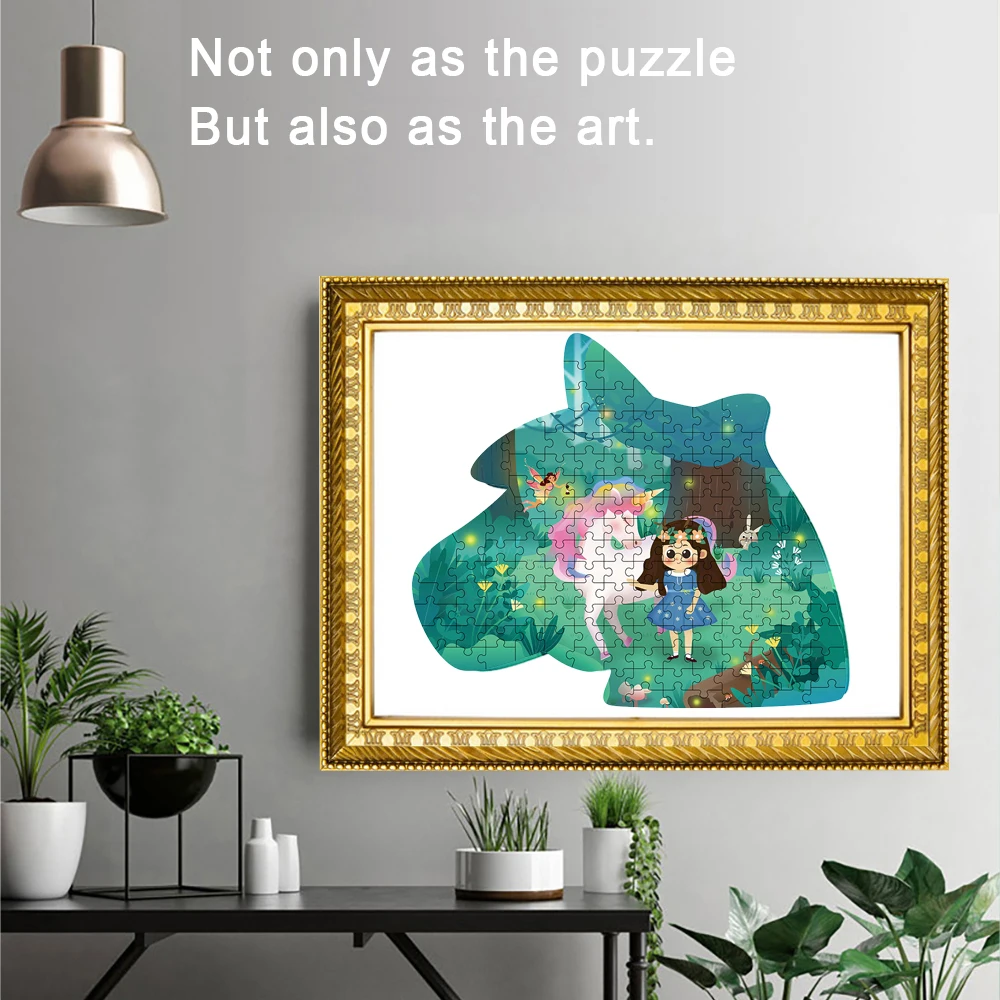 يونيكورن لغز الكرتون الفتيات الأميرة بازل قطع Diy بها بنفسك الطفل غير النظامية بازل على شكل حيوانات ألعاب تعليمية لعب هدايا عيد الميلاد للأطفال