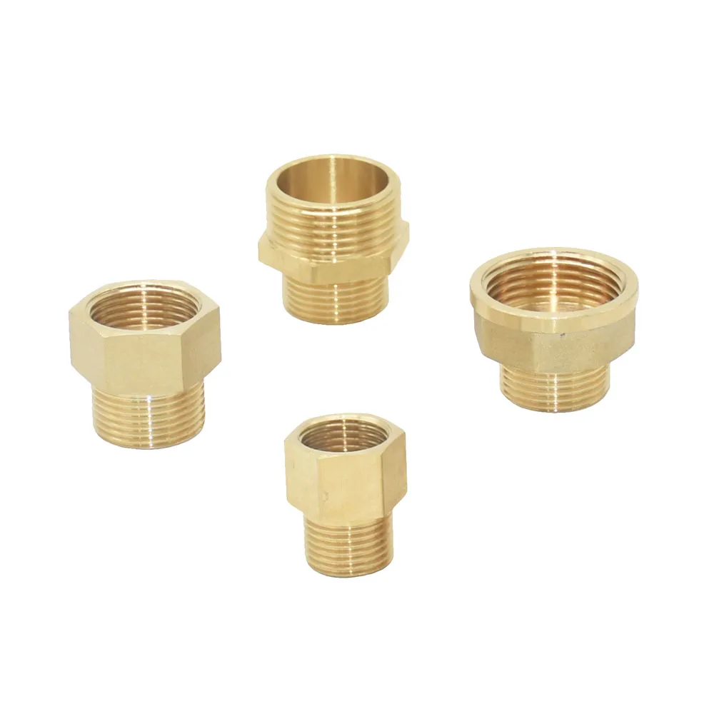 Brass Male 1/2 3/4 1 Inch Female Threaded Connector Pipe Repair Extend Reducing Adapter Copper Joint For Bathroom Faucets