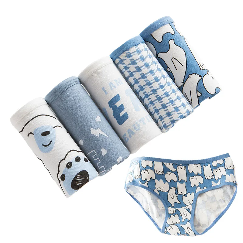 5Pcs Sexy Panties Underwear Women Briefs Cotton Lingeries Shorts Print Underpants Girls Panties Plus Size Panty Cartoon Women's image 4
