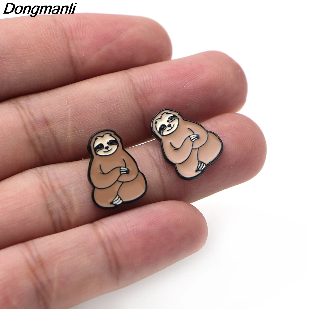 LT486 Sloth Cute Animal Stainless Steel Pierce Ear Stud Earrings For Womens Girl Enamel Jewelry Earrings Kids Girls Accessories