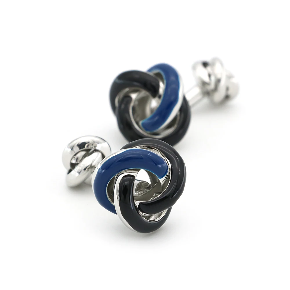 Ball Design Double Side Knot Cufflinks For Men Quality Copper Material Blue Color Cuff Links Wholesale&retail