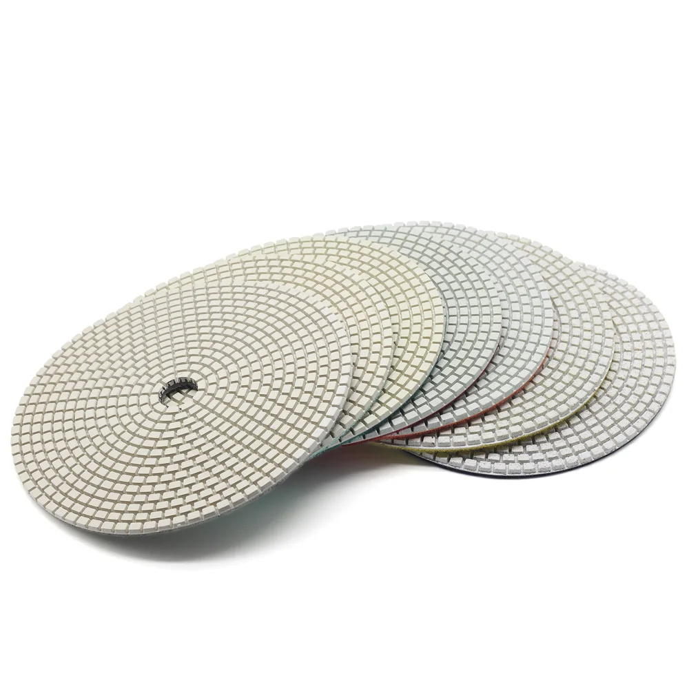 Miễn phí vận chuyển 7 inch kim cương đánh bóng pads 180 mét 7 cái/bộ khô và ướt đánh bóng cho đá granite đá cẩm thạch
