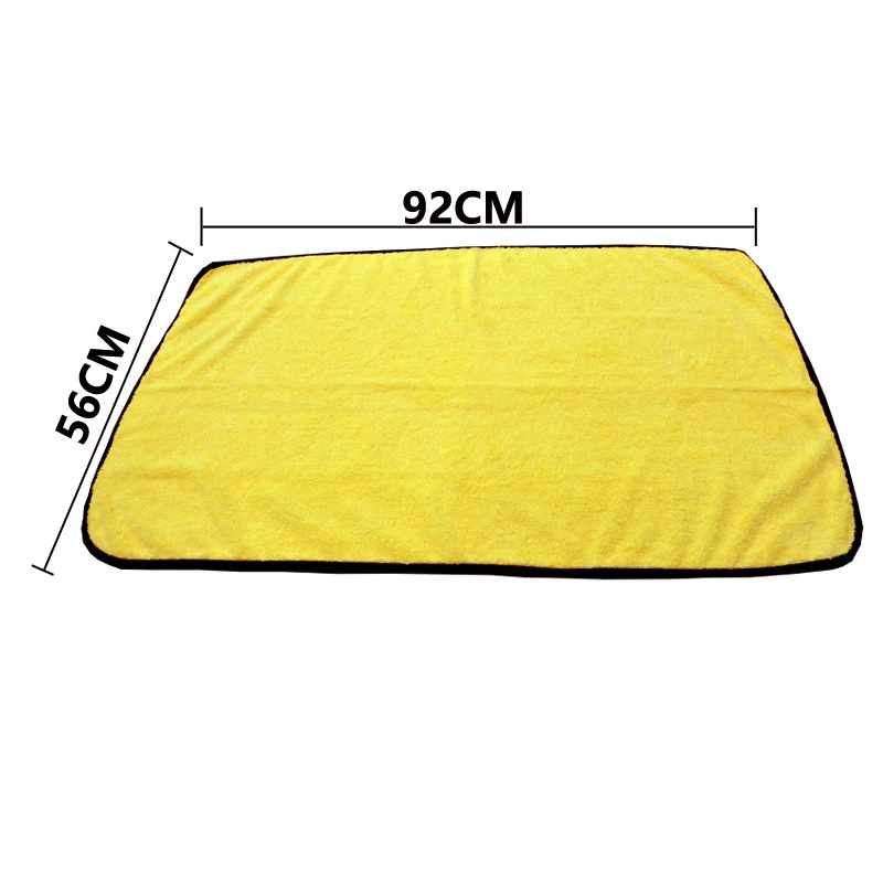 Large Size 92*56cm Car Wash Microfiber Towel Car Cleaning Drying Cloth Hemming Car Care Cloth Detailing Absorbent Soft Big Towel