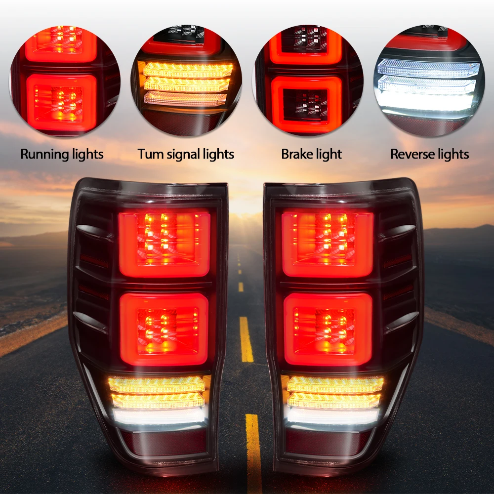 Exterior Auto Rear Light Fit for Ranger Xl Xlt Wldtrack T6 T7 T8 2012-2015 2016 2017 2018 2019 Tail Lamp Led Brake Light