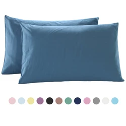 Funda de almohada 100% algodón para Hotel, cobertor de Color sólido de 48x74cm, ropa de cama para el hogar, tamaño estándar, Grado A, 1 o 2 unidades