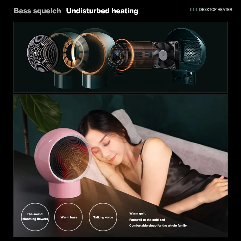 500W Mini przenośny grzejnik elektryczny ciepłe ogrzewanie wentylator powietrza energooszczędne domu biura na biurko łazienka grzejnik cieplej cichy QN15
