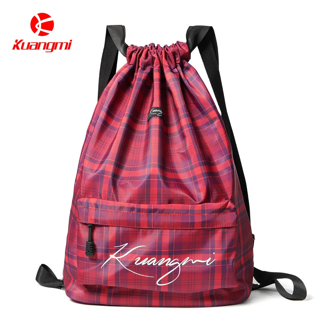 Kuangmi Backpack Nylon Fabric Drawstring Waterproof Basketball football Backpack Outdoor Sport Large Capacity Gym Bags Men Women