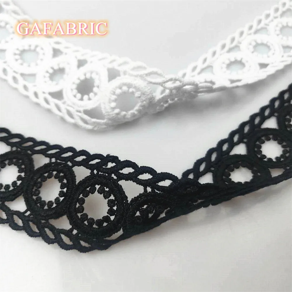 4cm Wide Black White Floral Embroidered Lace DIY Sewing lace Apparel Fabric Lace trimmings for Dress 1yard
