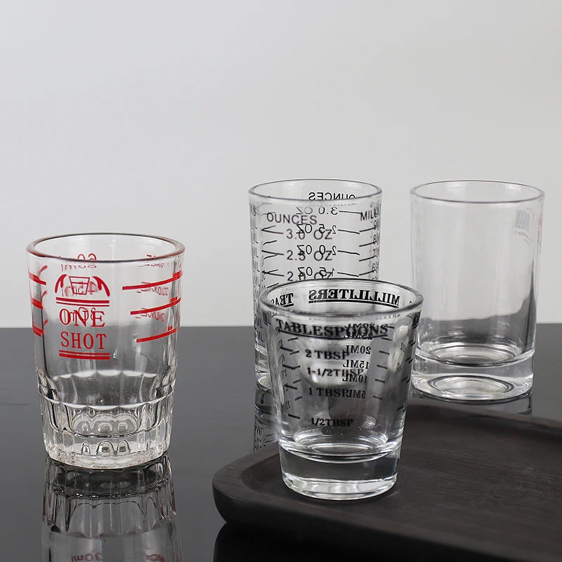 30ML/60ML/90ML Glass Measuring Cup Scale Supplies Espresso Shot Glass Liquid Glass Ounce Cup Kitchen Measure Coffee Tool Barista view 6