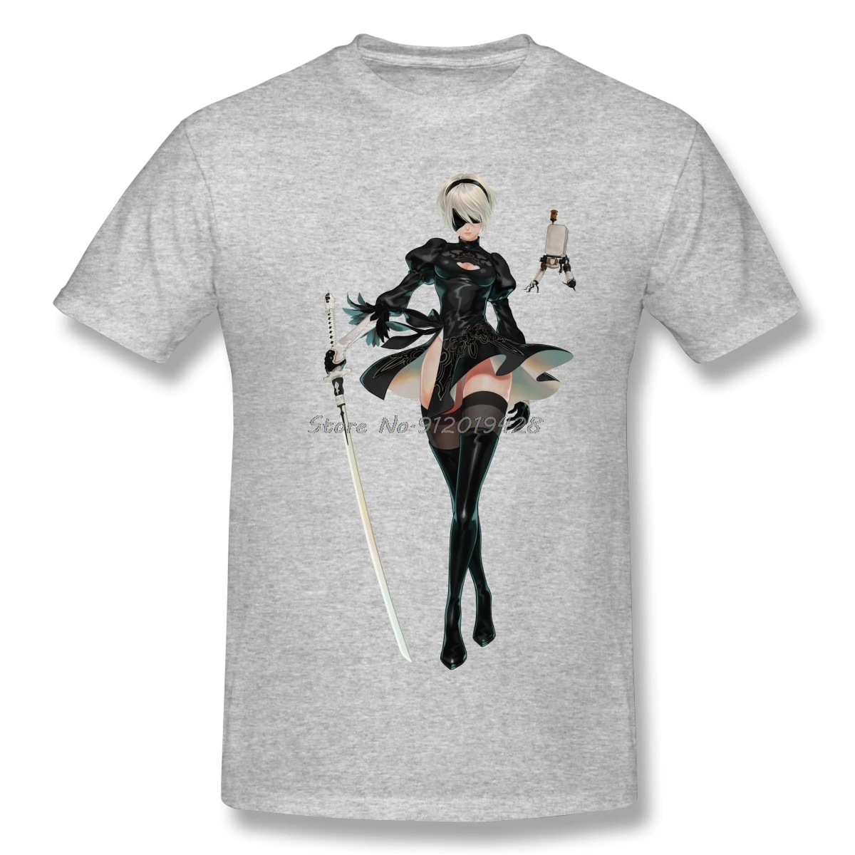 Nier Automata 2B Cool And Funny Short Sleeve Casual T-shirt Men Fashion O-neck  Cotton TShirts Tee Top