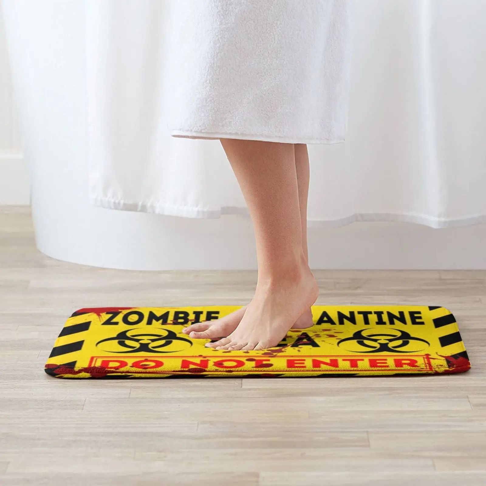 Zombie Quarantine Area Entrance Door Mat Bath Mat Rug Motorcycle Motorbike Scrambler Logo Enduro Norton Chopper Ariel Cz