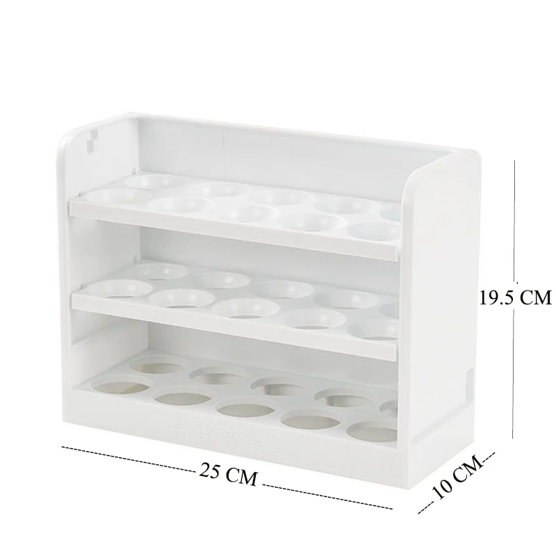 

New Rotating 30 Grids Egg Storage Box 3 Tiers Fridge Eggs Organizer Holder Container Case Space-saving Kitchen