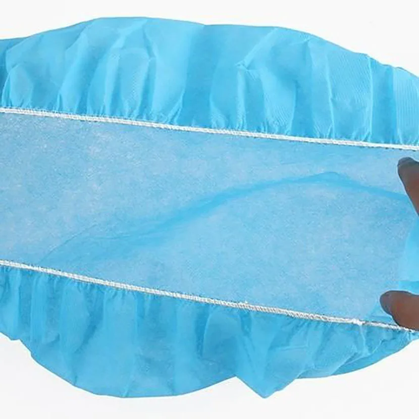 Thick Non-Woven Disposable Caps Breathable Anti-Dust Round Hat With Elastic Cord Keep Hair Clean For Cosmetics Kitchen Cooking