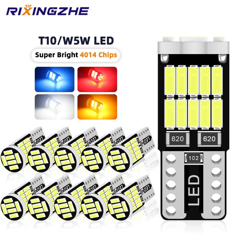 RXZ  T10 Led Canbus W5W Led Bulbs 168 194 Signal Lamp Dome Reading License Plate Light Car Interior Lights led T10 Canbus