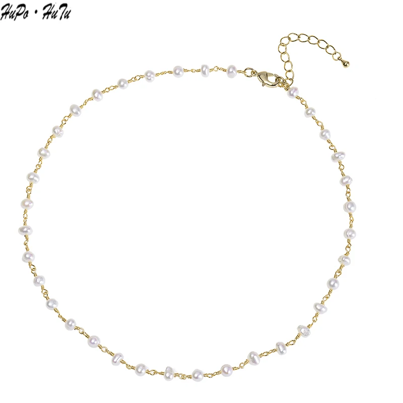 Women\'s High Quality Jewelry Exquisite Gift Lovely Creative Charm 18k Gold Plated Hand Twisted Natural Freshwater Pearl Necklace