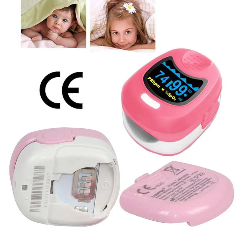 CMS50QB Children OLED Fingertip Pulse Oximeter Infant Baby Kids Pediatric Blood Oxygen SPO2 Heart Rate Monitor Oxymeter