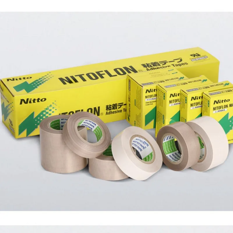 13/19/25/38/50/100/300mm x 10m/Roll T 0.13/0.18mm NITOFLON Fluoroplastic-impregnated Glass-cloth Adhesive Tape No.973UL-S