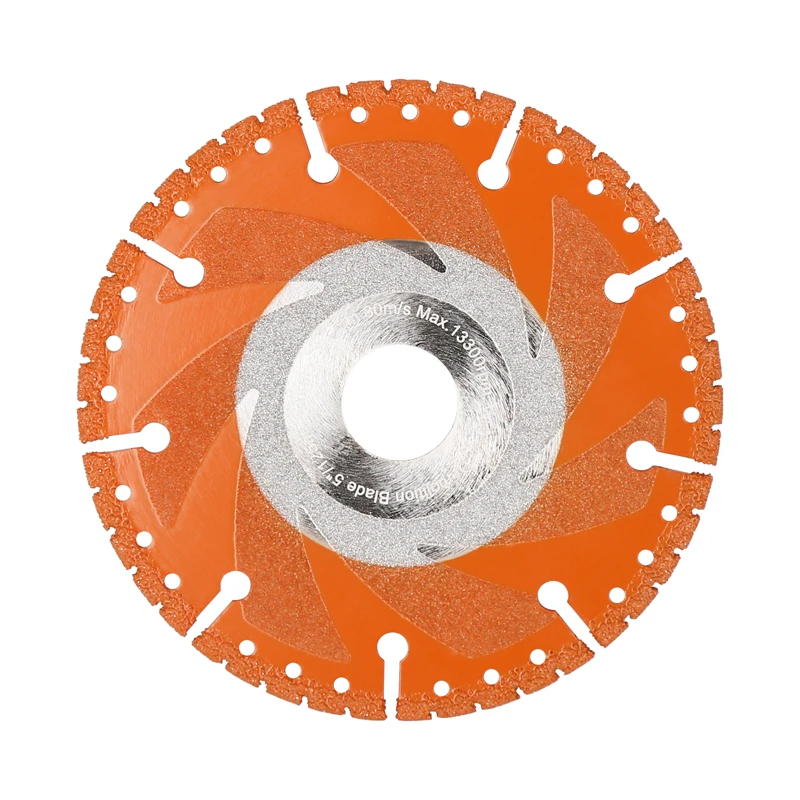 Vearter 115/125/150mm(4.5/5/6inch) Vacuum Brazed Diamond Saw Blade Multi-Purpose Demolition Cutting Wheel Disc Steel Metal Stone