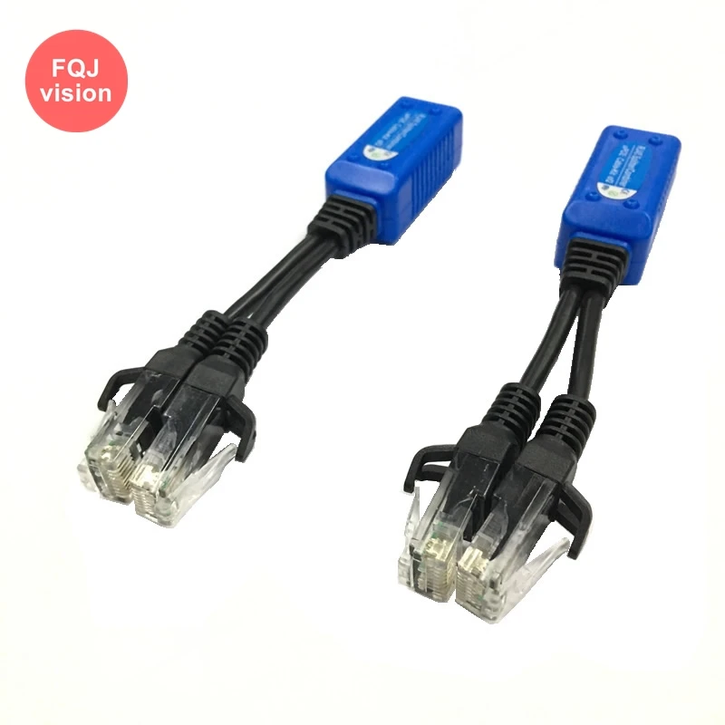 2Pairs POE Combiner uPOE Two POE Camera USED ONE POE Cable Connectors Passive Power Cable Ethernet PoE Adapter RJ45 Splitter Kit