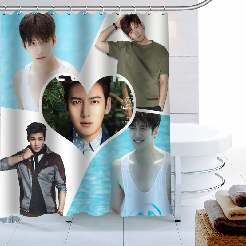 Custom Kpop  Ji Chang Wook Shower Curtain Waterproof Fabric Bath Curtain 180X180cm Polyester Fabric Bathroom Curtain