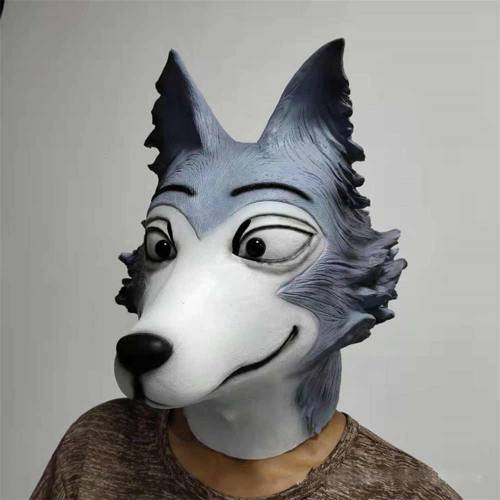 Anime Legoshi Beastars Wolf Mask Cosplay Animal Latex Masks Halloween Masquerade Party Costume Gloves Tail Props