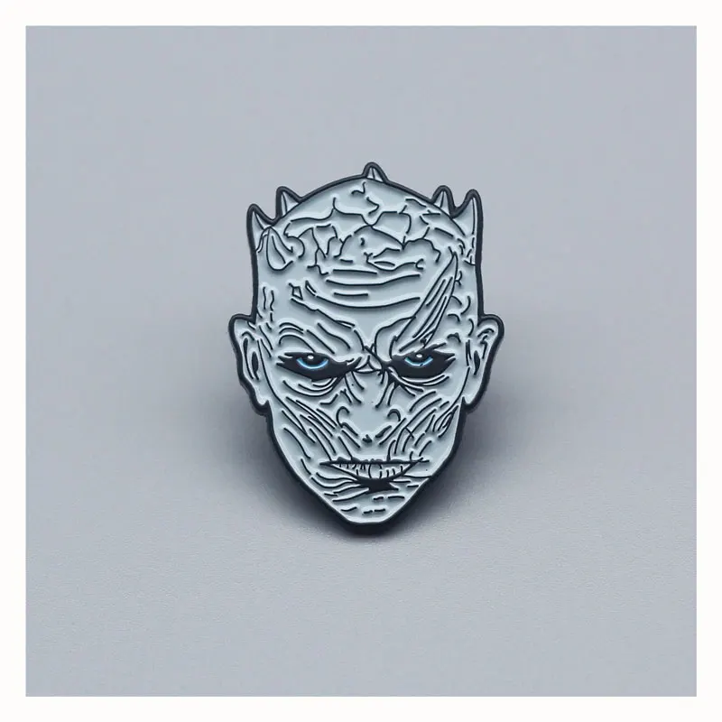 Night King Head Portrait Badge Hashion Metal Enamel Brooch Denim Jacket Backpack Pin Decoration Gifts For Friends And Fans