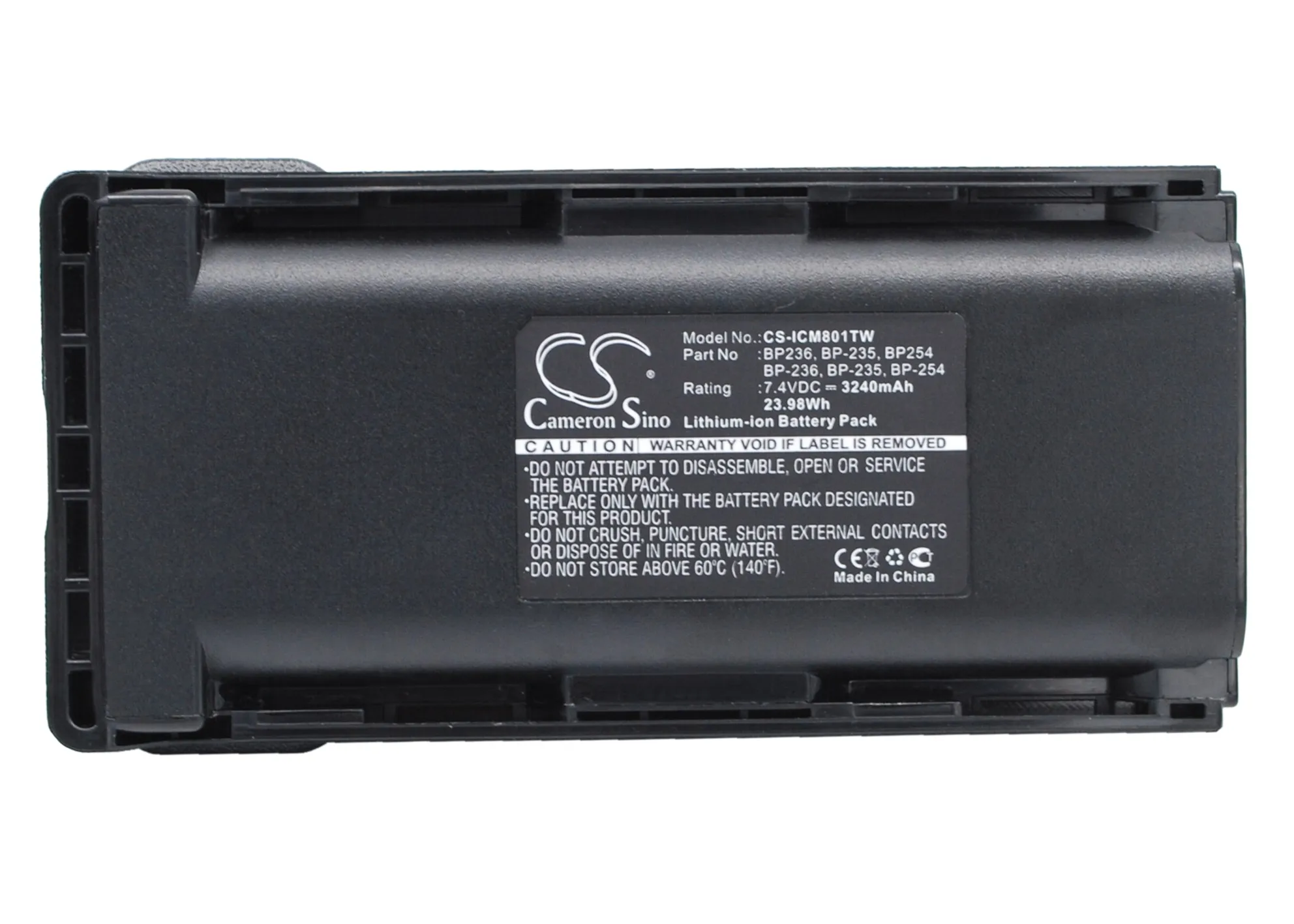 

Replacement Battery for ICOM IC-F70, IC-F70D, IC-F70DS, IC-F70DST, IC-F70S, IC-F70T, IC-F80, IC-F80DS, IC-F80DT,IC-F9011 BP235