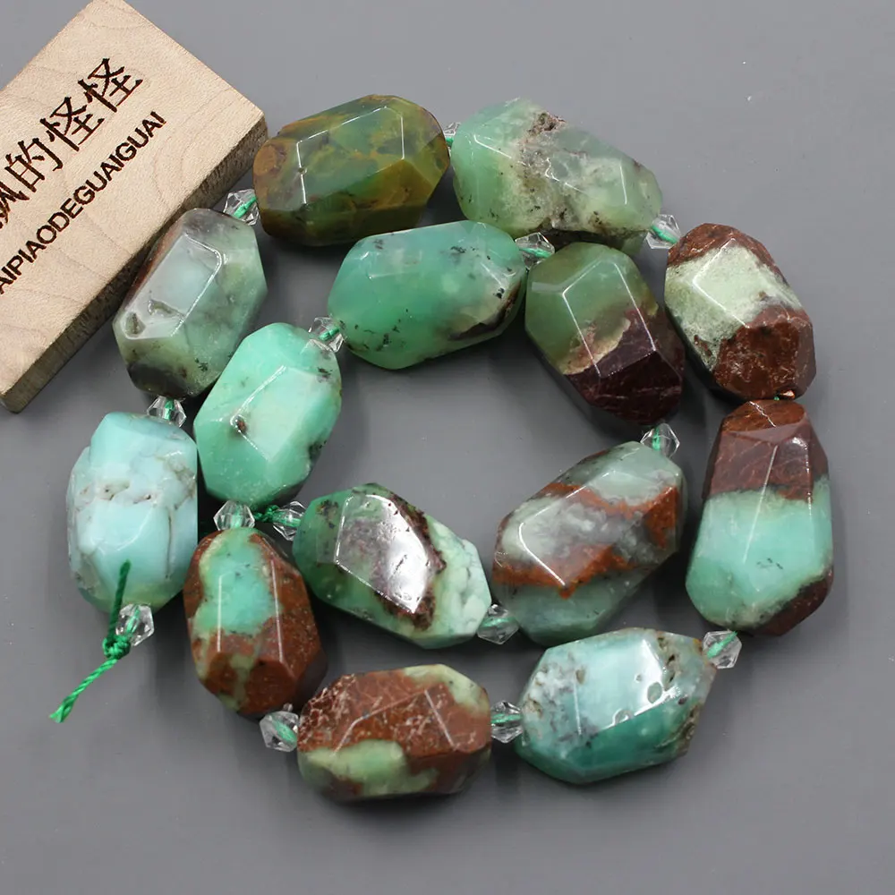 APDGG High Quality Natural Faceted Green Chrysoprase Real Gemstone Loose Beads 16\