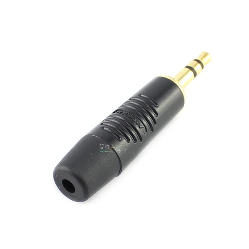 1Pcs Swiss NEUTRIK REAN black shell gold-plated RTP3C-B-BL small three-core 3.5mm headphone plug DIY fever audio accessories