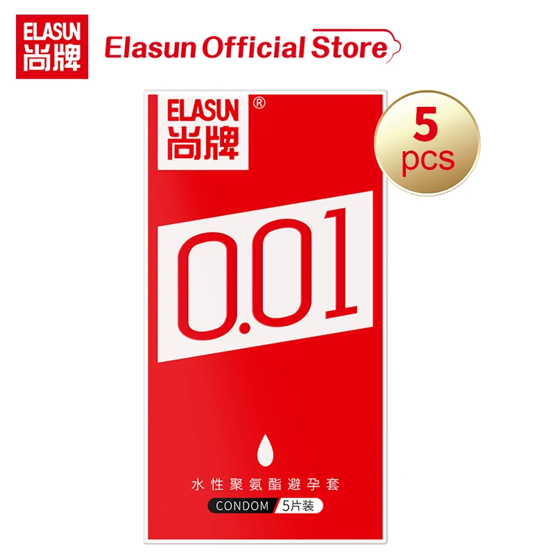 Elasun 5PCS Ultra Thin 0.01 Condoms Intimate Goods Plus Size Condom Big Penis Sex Products Erotic Sex Shop For Men Cock