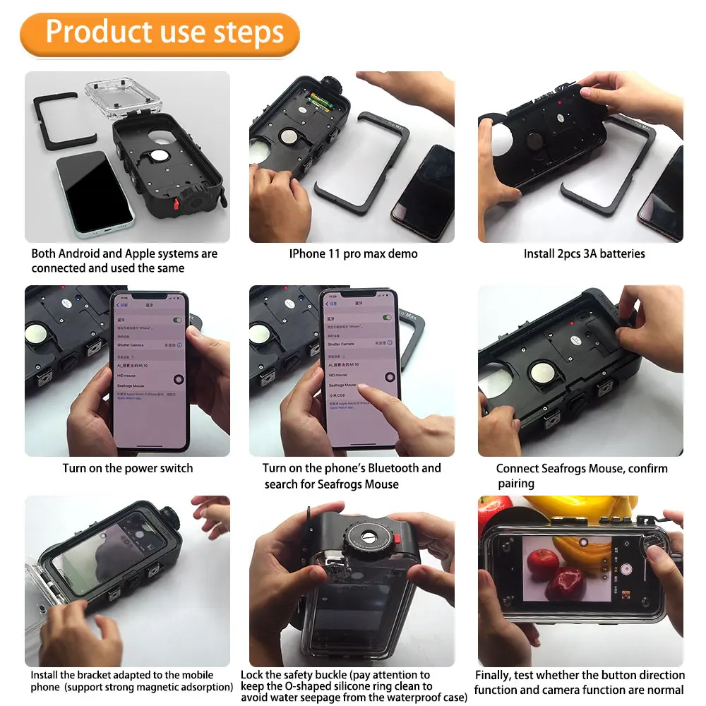 Seafrogs For iPhone 11/11pro/11pro max Waterproof Housing Professional Diving Underwater Photography  40M Phone Accessrorie Case