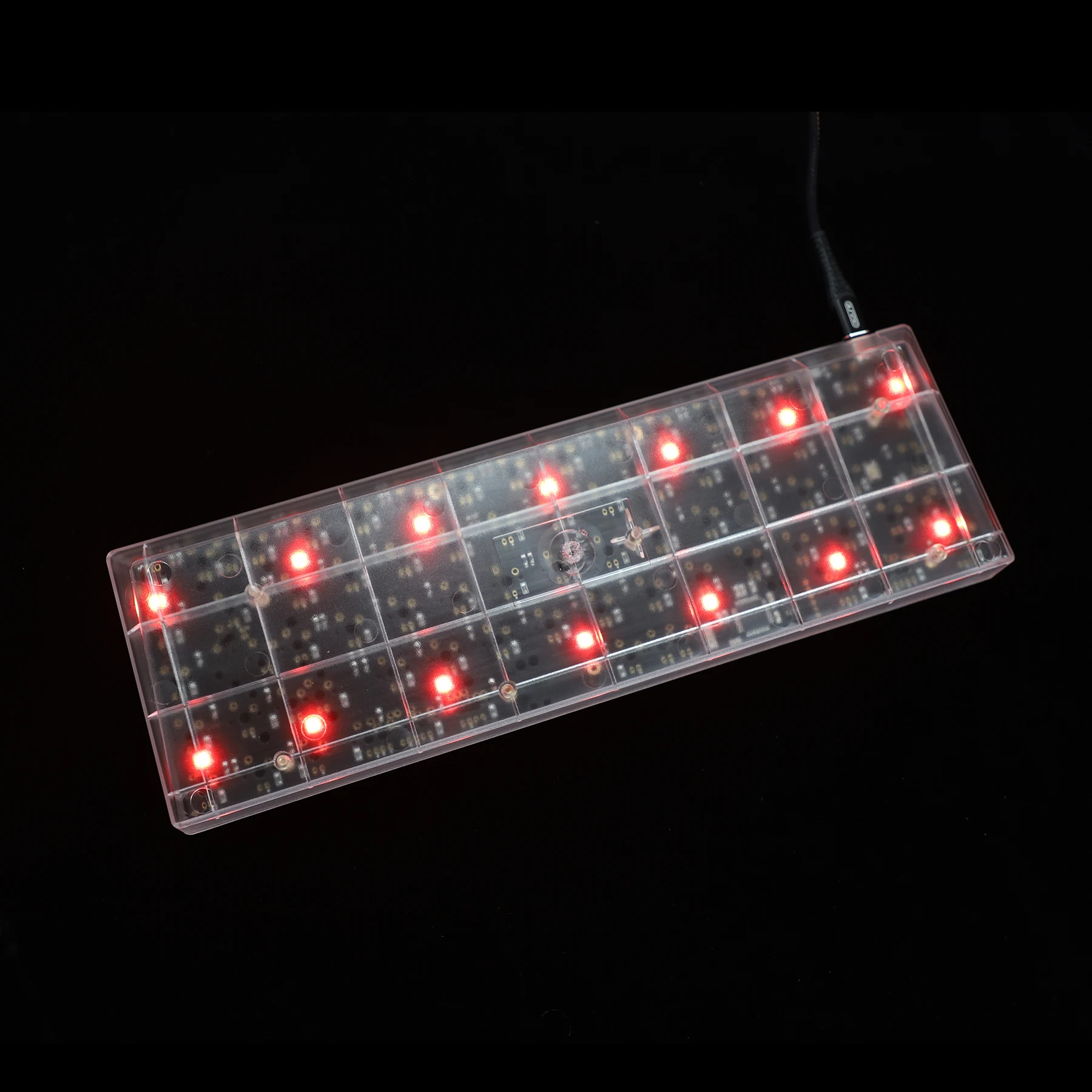 65% 68 Full Kit ANSI Non Hotswap Underglow QMK VIA PCB Plastic Case  Alu Plate Mechanical Keyboard