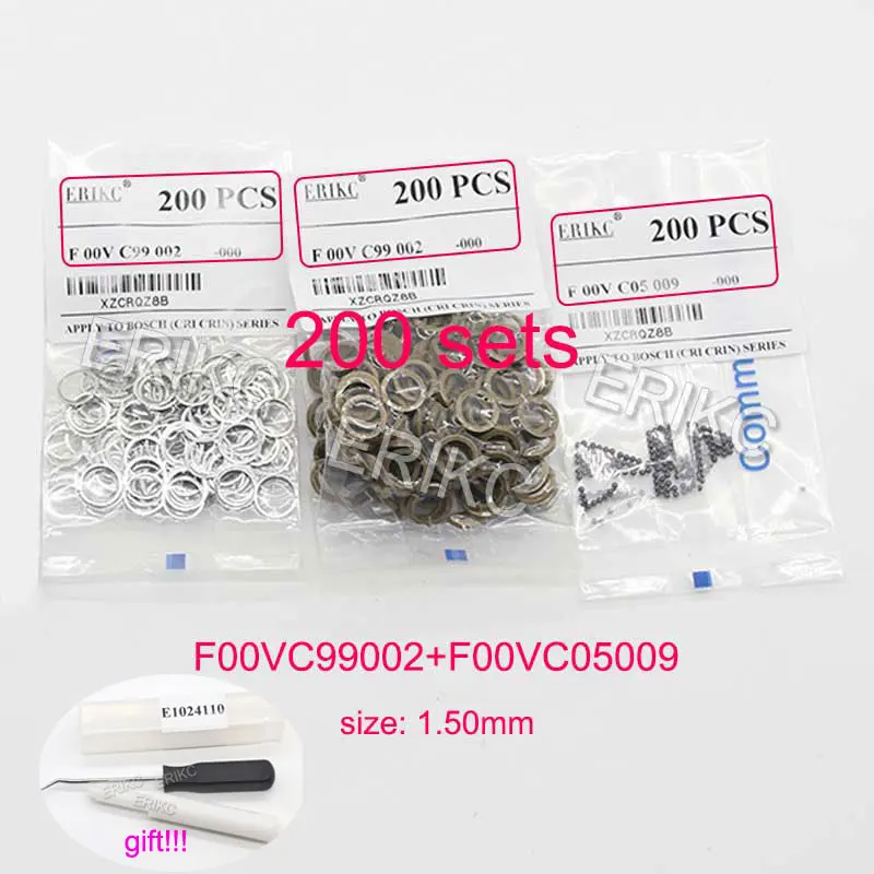 ERIKC Kit de Reparação Junta F00VC99002 Esfera de Aço de 1,34 mm F00VC05001 Esfera de Cerâmica de 1,5 mm F00VC05009 F00VC05008 F00RJ02177 para BOSCH