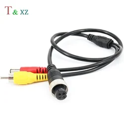4-Pin Aviation Female to RCA Male & DC Jack Male CCTV Vehicle Cam Adapter Cable Audio Camera cable 50 cm