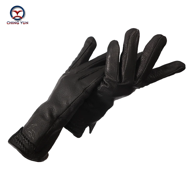 

2021 New Fashion Winter Spring Woman Gloves Genuine leather imitation deer Ladies Glove Rabbit fur lining lining women's mittens