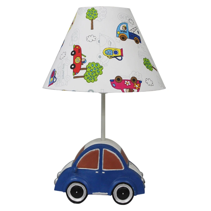 Cartoon Color Car Children's Table Lamps Bedroom Study Desk Resin Energy Saving Lamp Boys Girls Birthday Present Table Lights