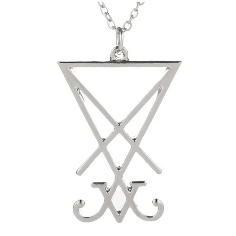Seal of Lucifer Satanic Sigil of Baphomet Metal Pendant Necklace Gothic Dark Pagan Satan Men Fashion Gift Accessories
