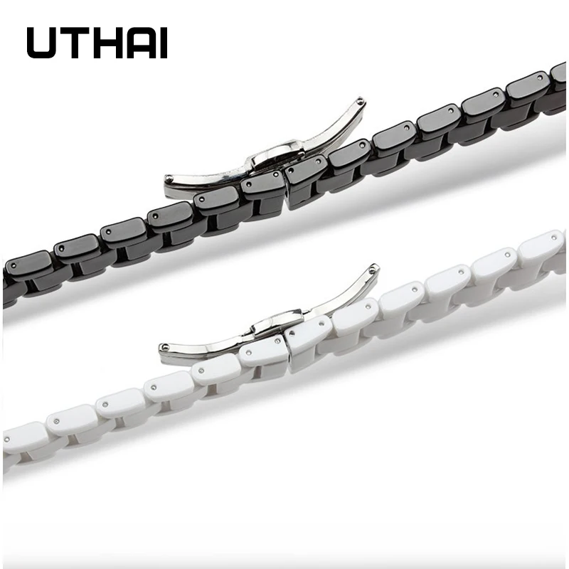 UTHAI C01 Ceramic Watch Strap 20mm for galaxy watch 44mm  watchbands For samsung gear s2 S3 14-22mm