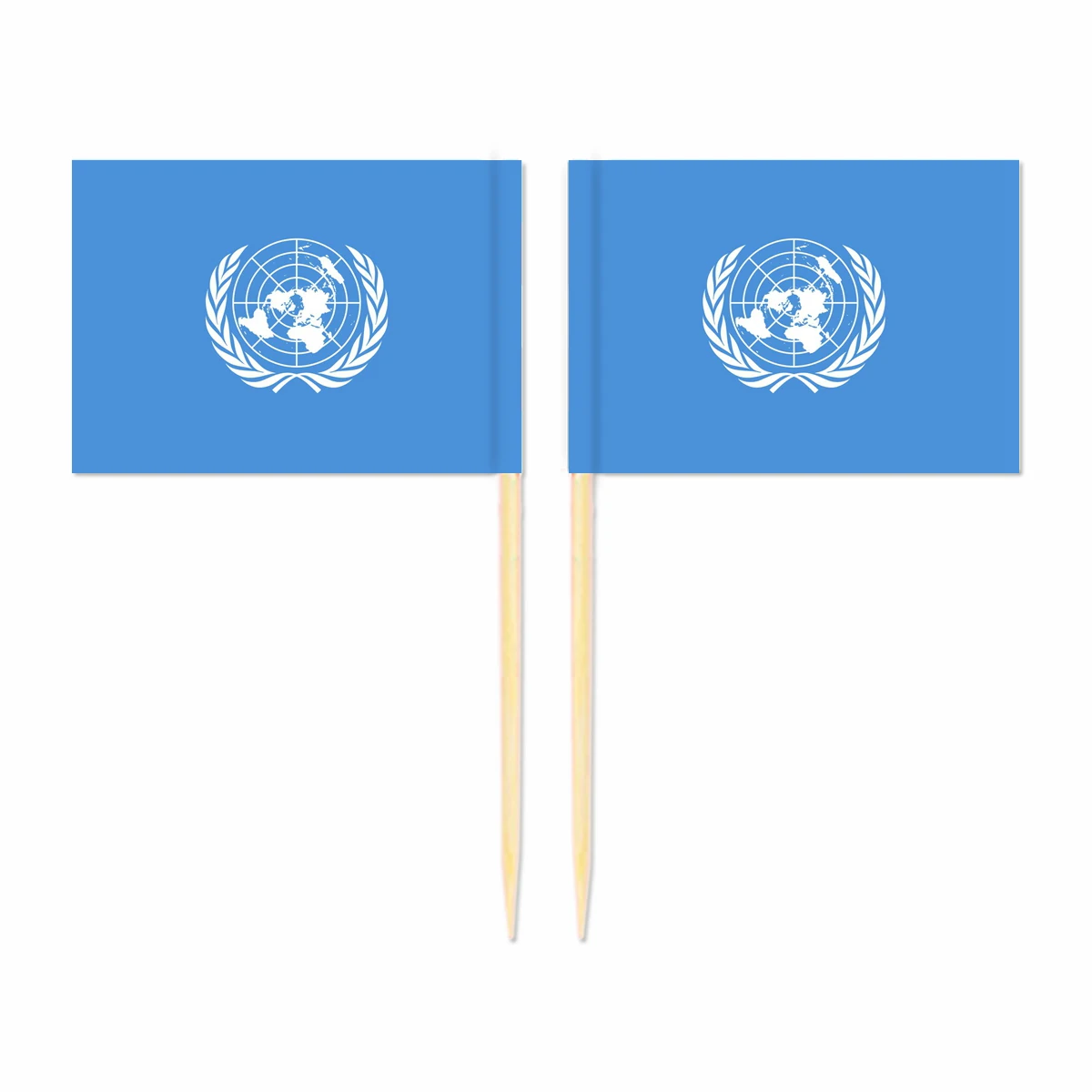 United Nations Toothpick Flag Cake Topper, Party Cupcake Wedding, Lovely Baking Dessert Decorations, 3.5x2.5cm