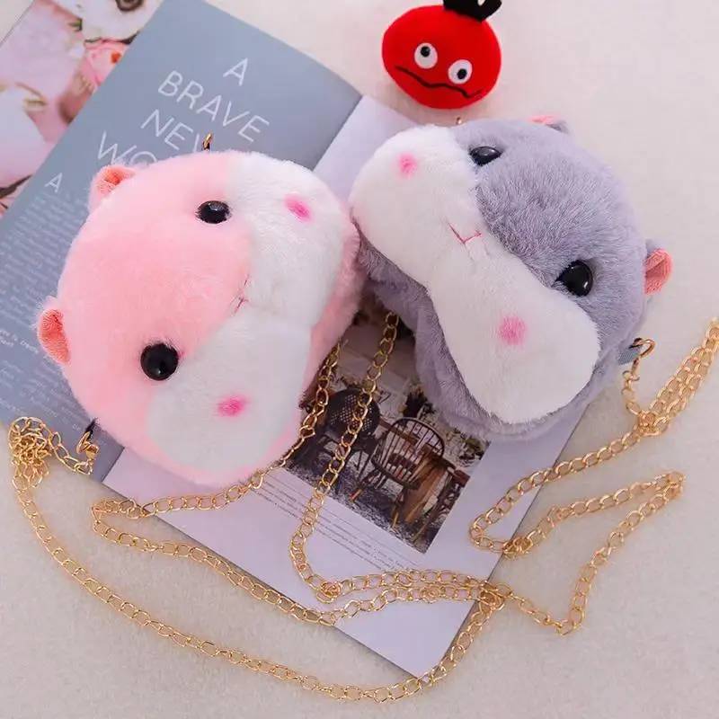 2020 new small fresh literary dumb cute hamster coin purse girl cute crossbody shoulder bag