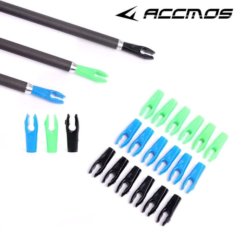 100pcs Plastic Arrow Tails  For Shaft ID3.2mm 4.2mm 6.2mm DIY Archery Arrow Nocks Knocks Replacement