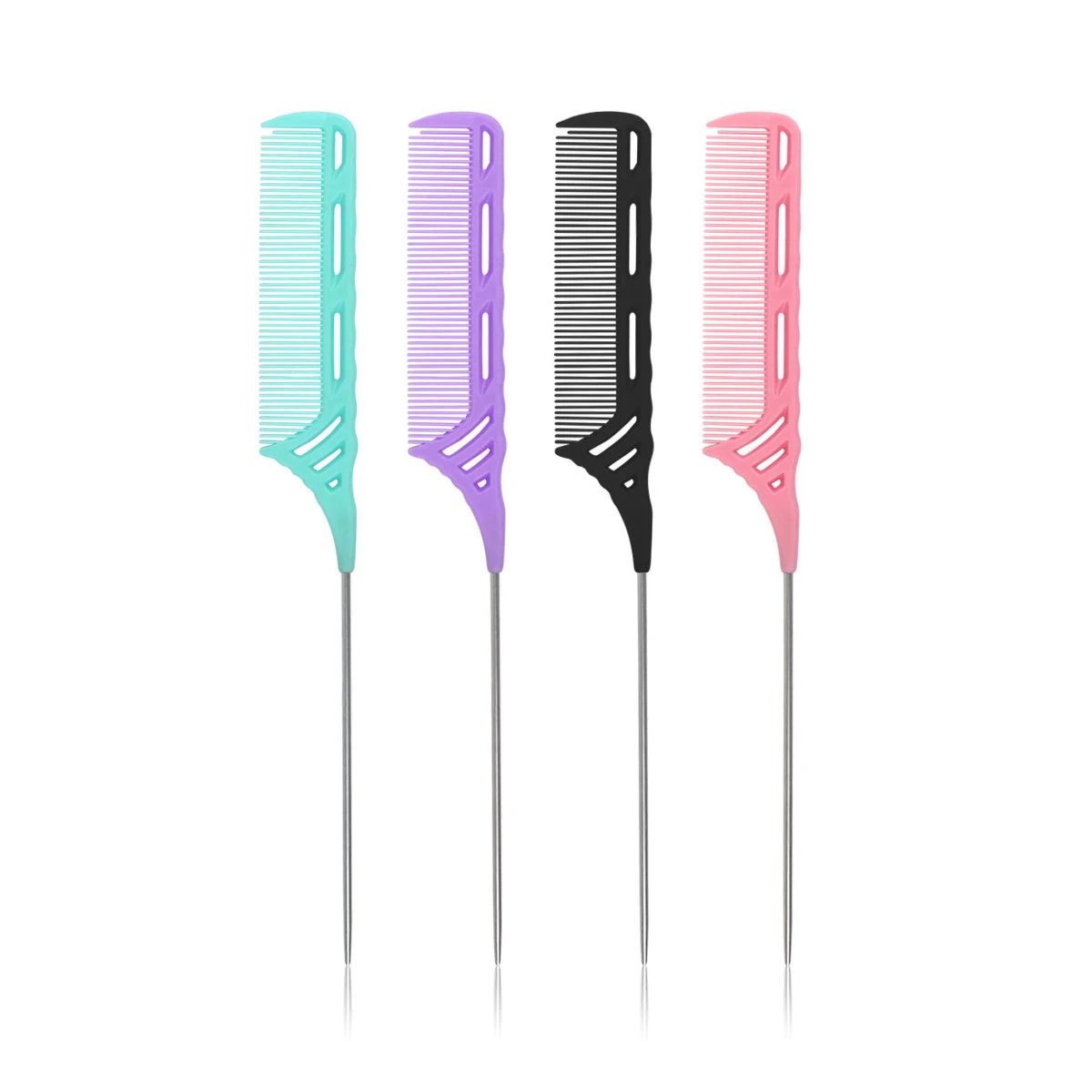 1PCS Highlight Fine-Tooth Hair Styling Separate Parting Comb Steel Needle Tail Comb Anti-Static Hair Dye Brush