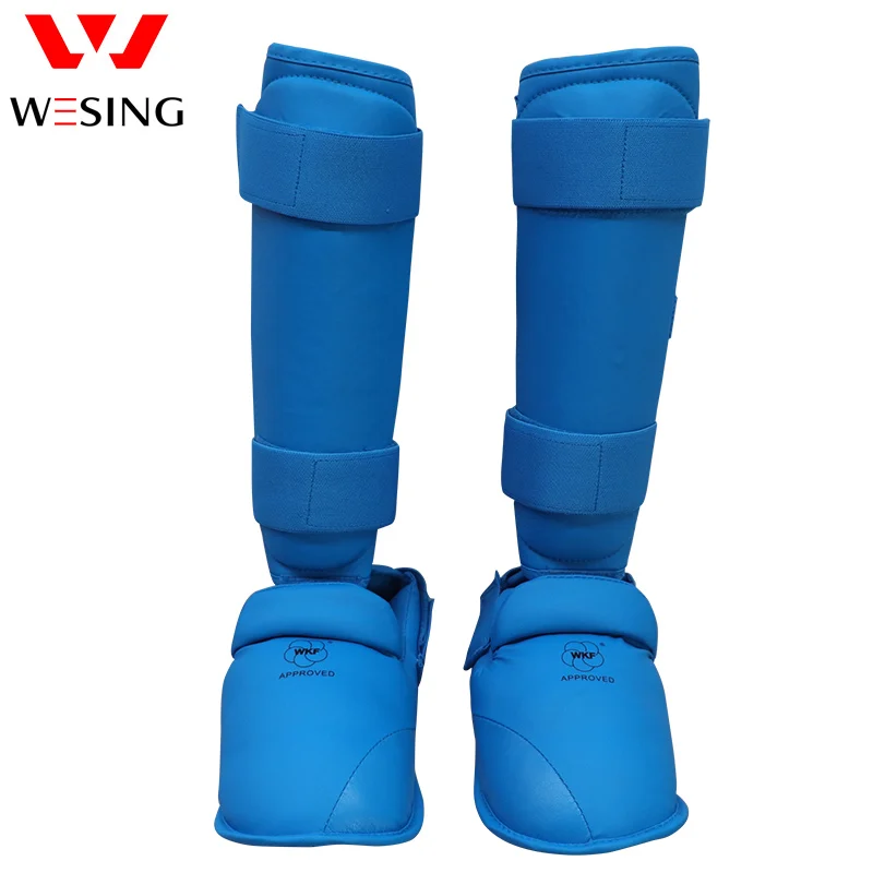 Wesing karate shin and instep guards Adult WKF karate training Equipment