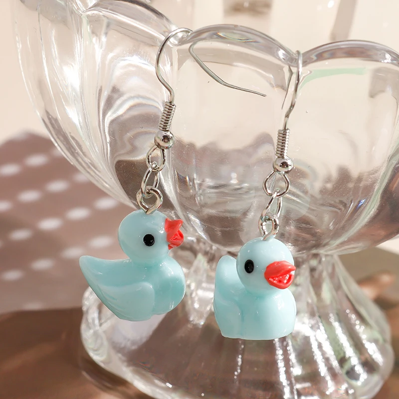 Aihua 3D Cartoon Gelbe Ente Ohrringe für Frauen Mädchen Original Niedliche Ente Tier Baumeln Ohrringe Neuheit Handgemachten Schmuck – Detail 12