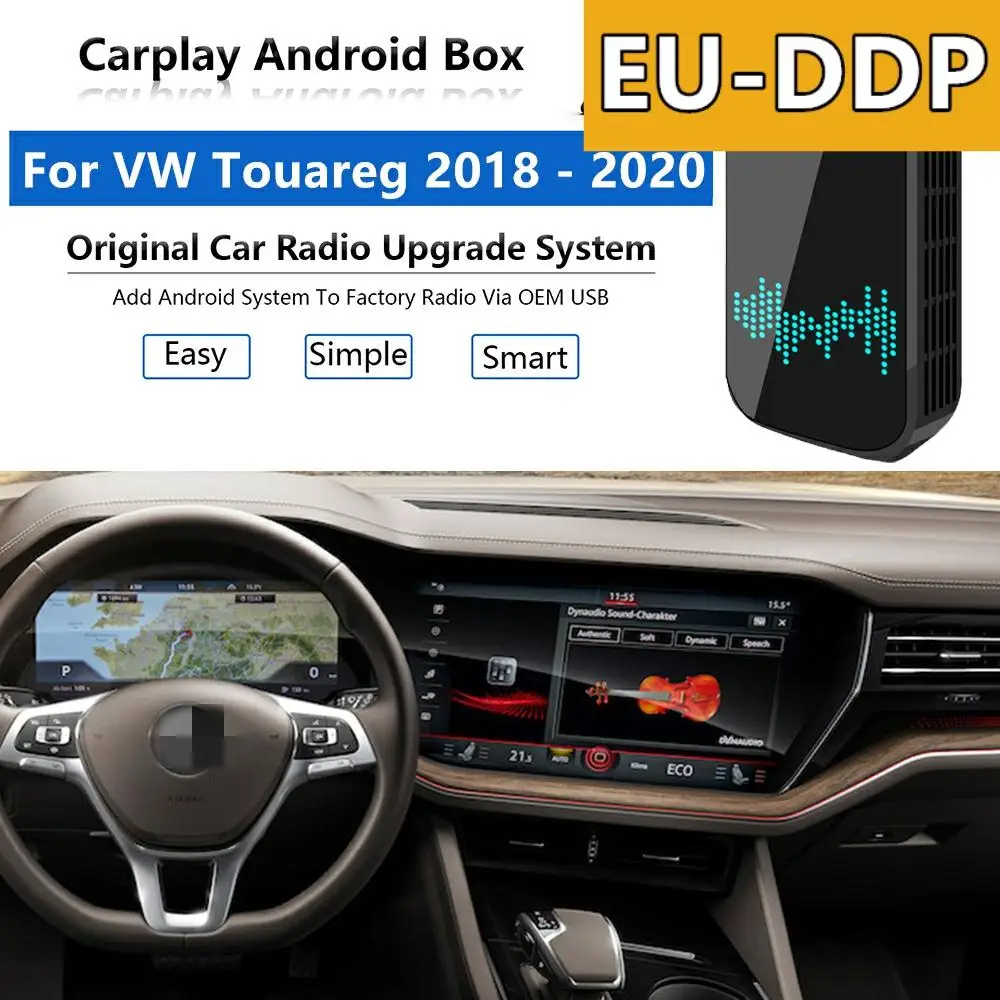 Radio Carplay upgrade Android Auto Audio For Volkswagen Touareg 2018 - 2020 Apple Wireless AI Box Car Multimedia Player GPS unit