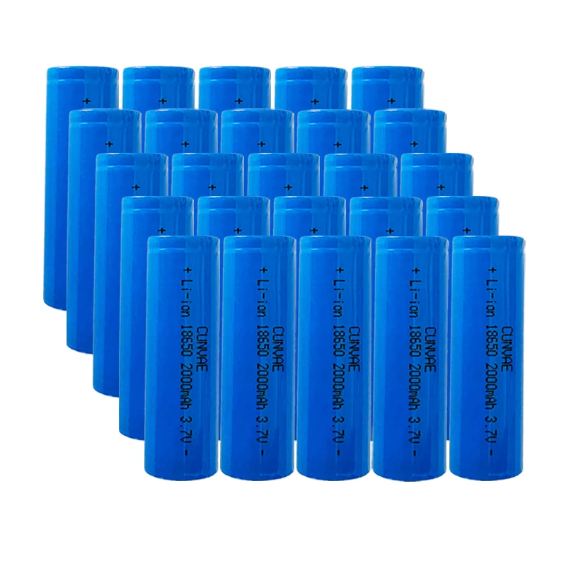 

25pcs INR18650 20R 18650 2000mAh Rechargeable ICR18650 20A Lithium Batteries Suitable for Flashlight Bateria for Vape Flashlight