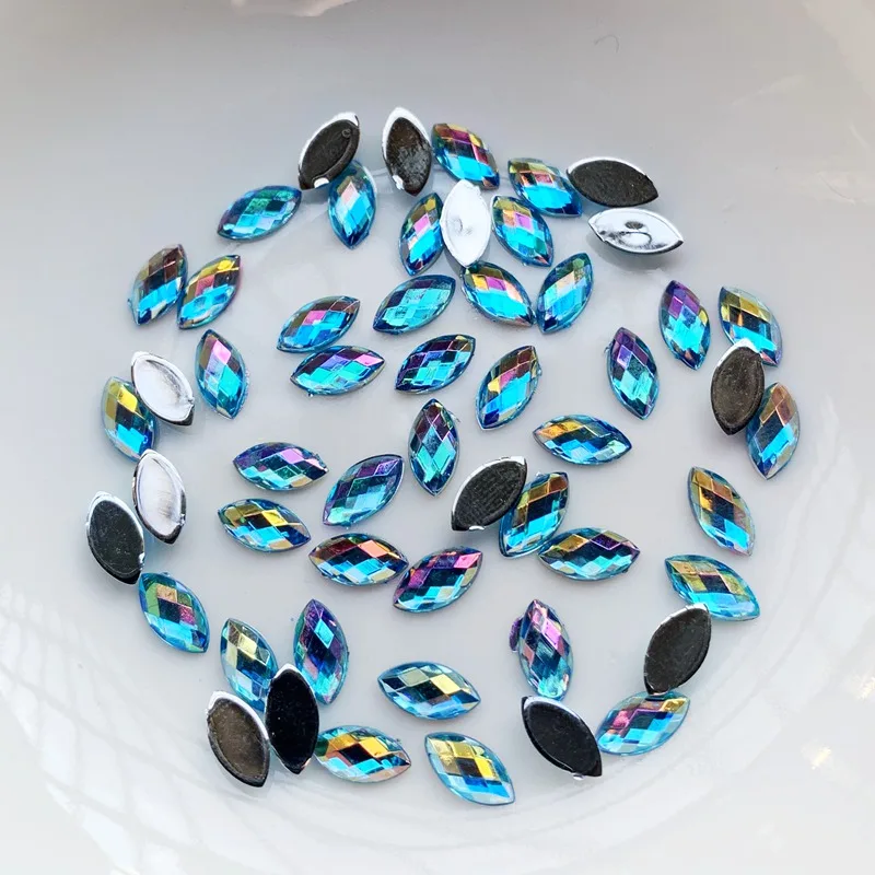 500 pz 4*8mm occhio di cavallo strass retro piatto gemme acriliche pietre di cristallo perline Non cucite per vestiti fai da te decorazioni per